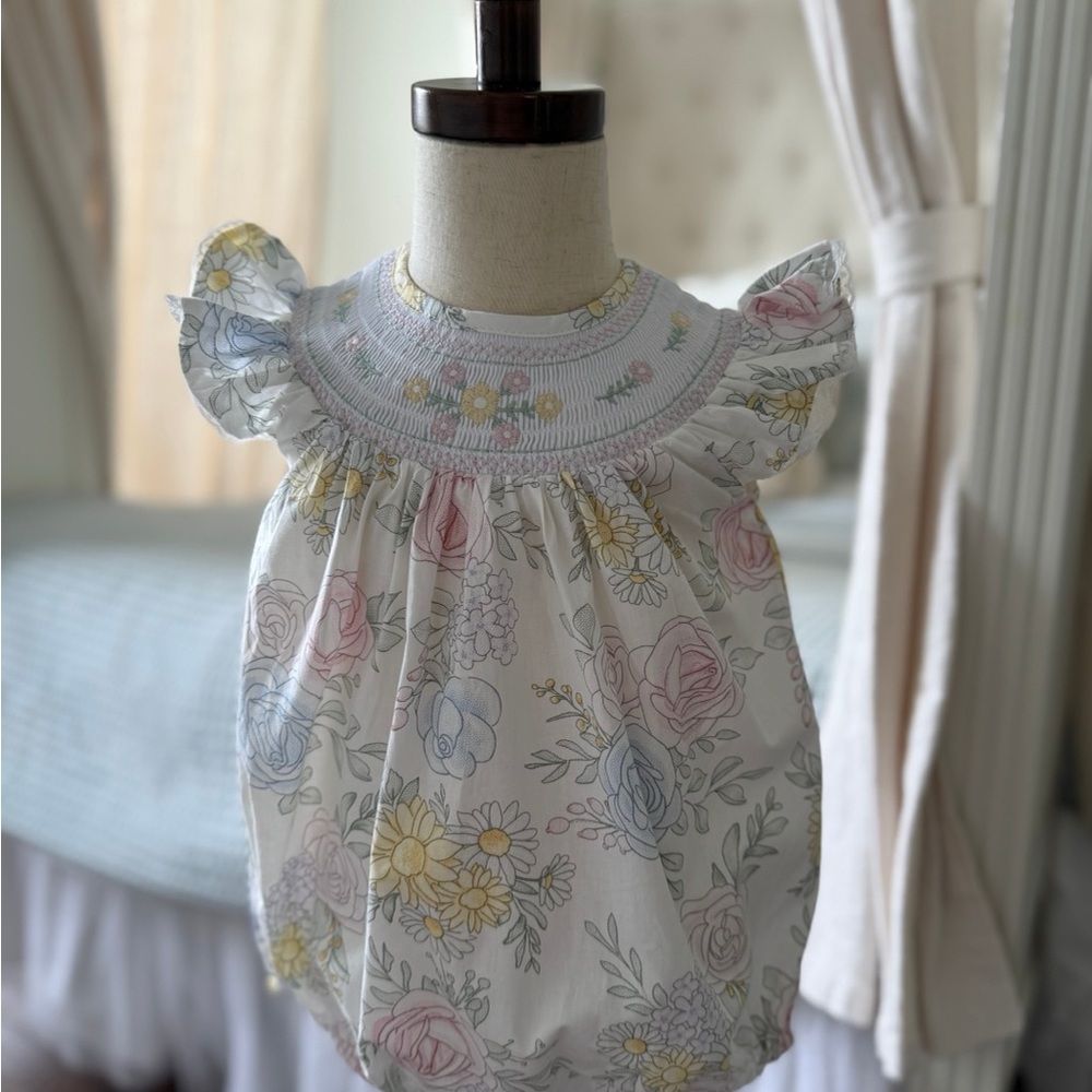 Floral Baby Dress with Ruffled Sleeves